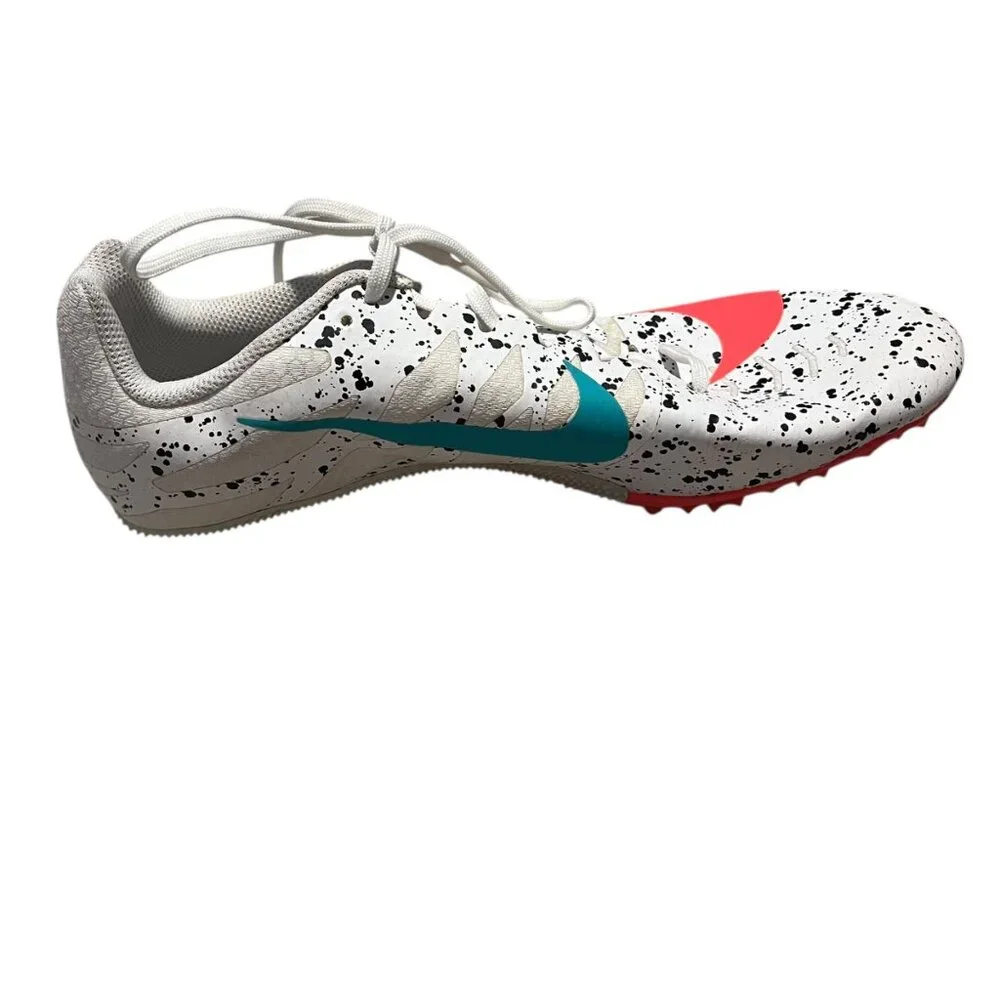 Nike Zoom Rival S 9 Paint‎ Splatter White Crimson Jade Men's Size 12 Track